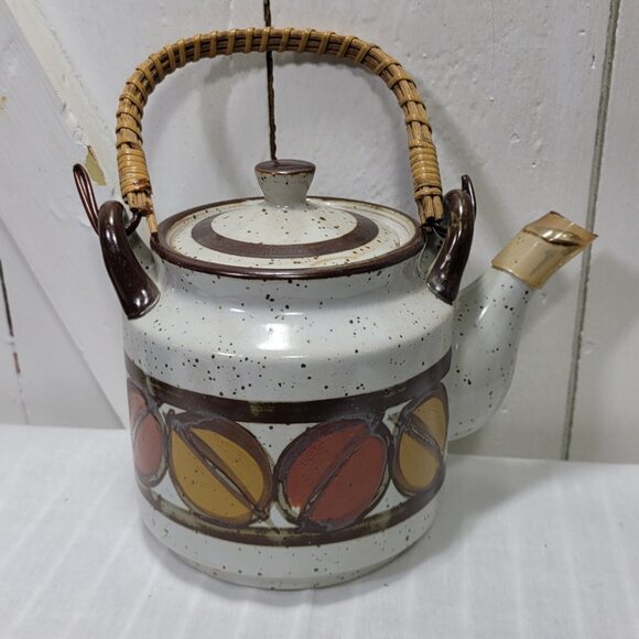 Vintage Otagiri Autumn Stoneware Tea Set | Teapot & 6 Cups | Retro MCM Japan - Picture 8 of 16